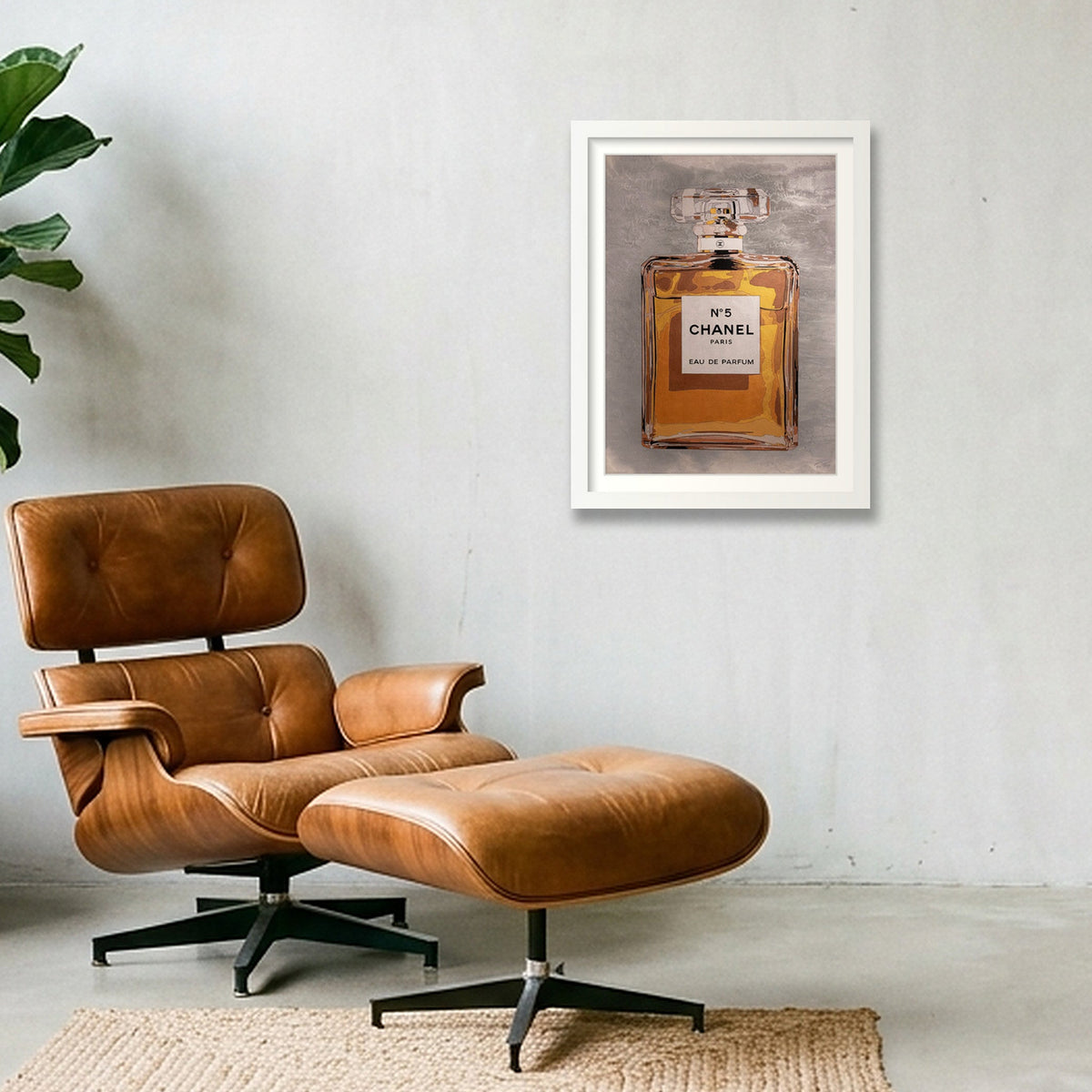 Chanel 5 Art Print — 12×16" White Frame