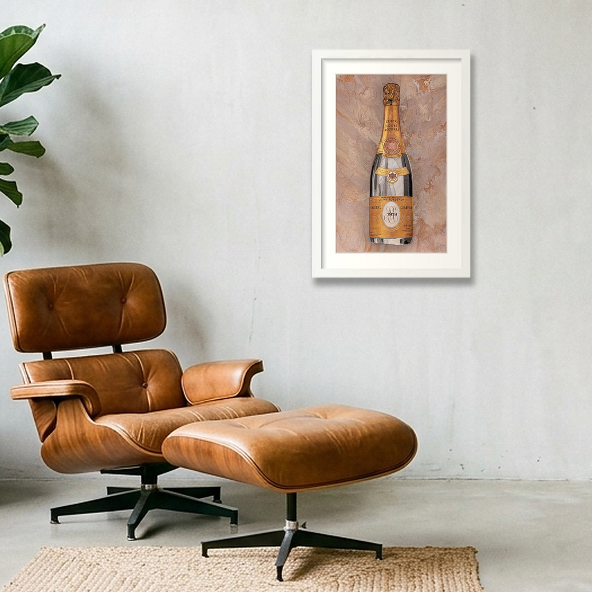 Cristal Champagne Art Print — 12×18" White Frame