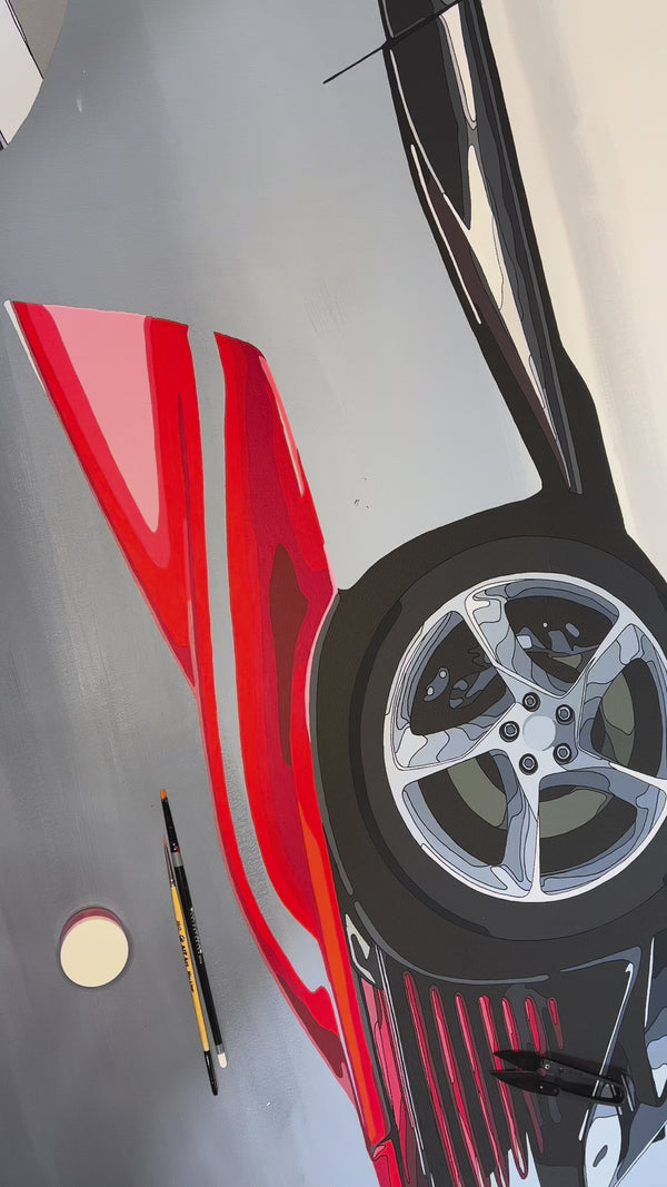Artist Painting Ferrari Painting